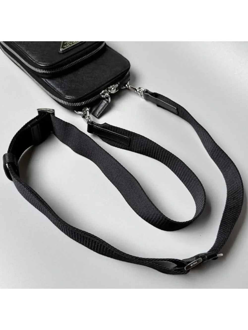 Prada Saffiano Triangle Logo Smartphone Shoulder